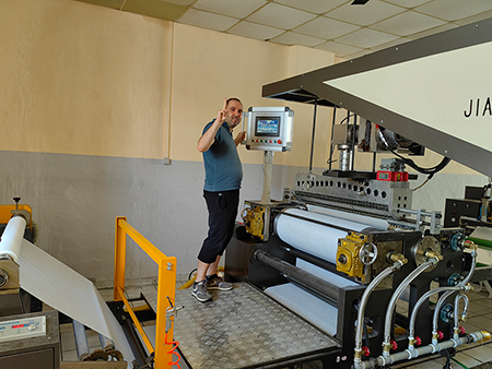 Custom Hot Melt Coating Machine for Footwear Materials in Turkey